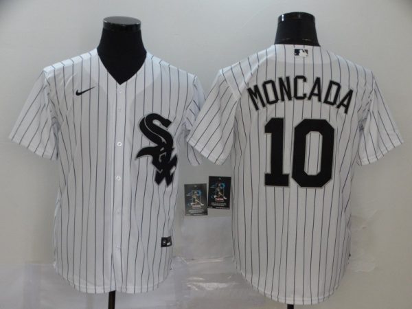 Chicago White Sox Blank #10 #10 Yo¨¢n Moncada White Cool Base Stitched Jersey