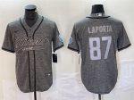 Detroit Lions #87 Sam LaPorta Gray Cool Base Stitched Jersey