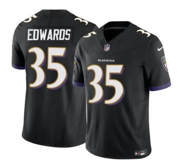 Baltimore Ravens #35 Gus Edwards Black 2023 F.U.S.E. Vapor Limited Stitched Jersey