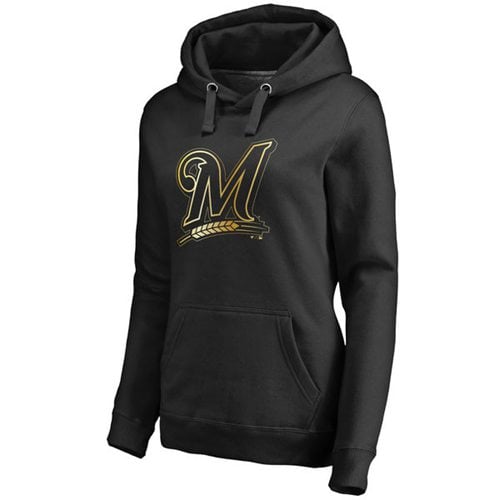 Milwaukee Brewers Gold Collection Pullover Hoodie Black