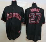 Angels Of Anaheim #27 Mike Trout Black Fashion Stitched Jersey