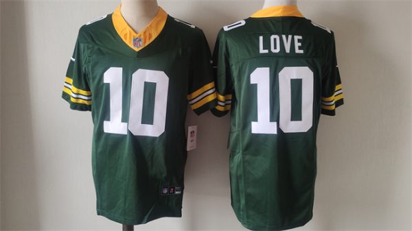 Green Bay Packers #10 Jordan Love Green Vapor 2024 F.U.S.E. Limited Stitched Jersey