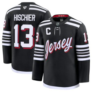 New Jersey Devils #13 Nico Hischier Black 2024-25 Alternate Stitched Jersey