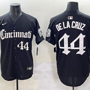 Cincinnati Reds #44 Elly De La Cruz Black 'Gothic Queen City Edition' Vapor Premier Limited Stitched Jersey