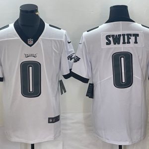 Philadelphia Eagles #0 D'Andre Swift White Vapor Limited Stitched Jersey