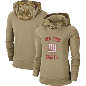 New York Giants Khaki 2019 Salute To Service Therma Pullover Hoodie(Run Small)