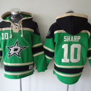 Stars #10 Patrick Sharp Green Sawyer Hooded Sweatshirt Stitched Jersey