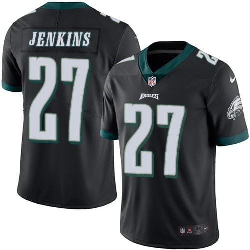 Eagles #27 Malcolm Jenkins Black Stitched Limited Rush Nike Jersey