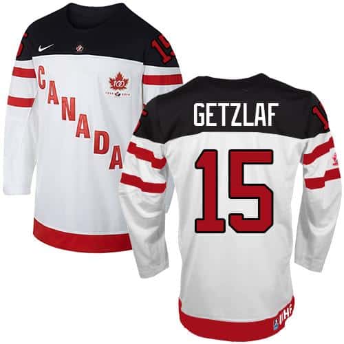 Olympic CA. #15 Ryan Getzlaf White 100th Anniversary Stitched Jersey