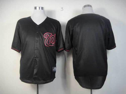 Nationals Blank Black Fashion Stitched Jersey