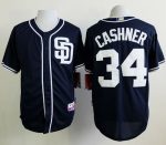 Padres #34 Andrew Cashner Dark Blue Alternate 1 Cool Base Stitched Jersey