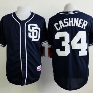 Padres #34 Andrew Cashner Dark Blue Alternate 1 Cool Base Stitched Jersey