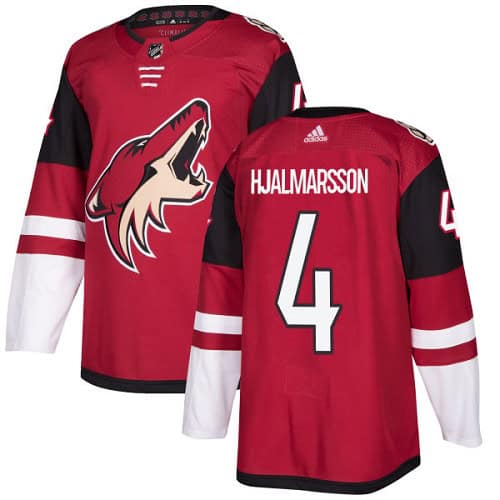 Arizona Coyotes #4 Niklas Hjalmarsson Burgundy Red 2018 Season Home Stitched Jersey