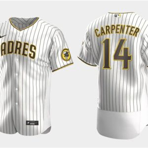 San Diego Padres #14 Matt Carpenter White Flex Base Stitched Jersey