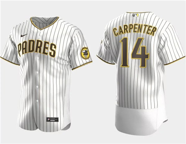 San Diego Padres #14 Matt Carpenter White Flex Base Stitched Jersey