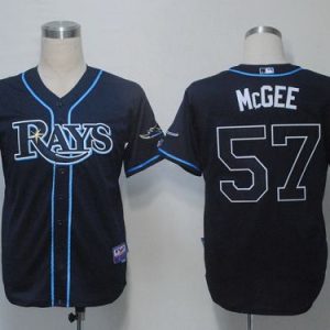 Rays #57 Jake Mcgee Dark Blue Cool Base Stitched Jersey
