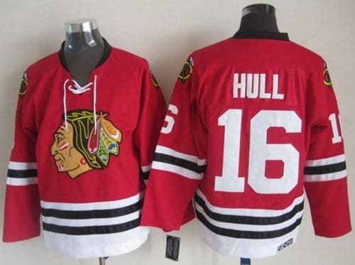 Blackhawks #16 Bobby Hull Red CCM Throwback Stitched Jersey