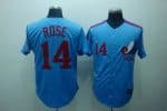Mitchell And Ness Expos #14 Pete Rose Blue Stitched Throwback Jersey