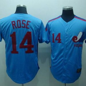 Mitchell And Ness Expos #14 Pete Rose Blue Stitched Throwback Jersey