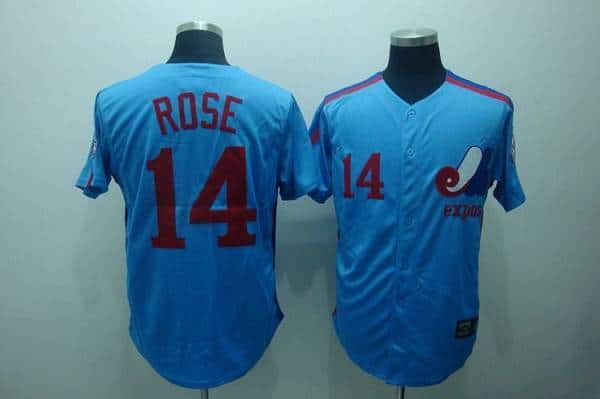 Mitchell And Ness Expos #14 Pete Rose Blue Stitched Throwback Jersey
