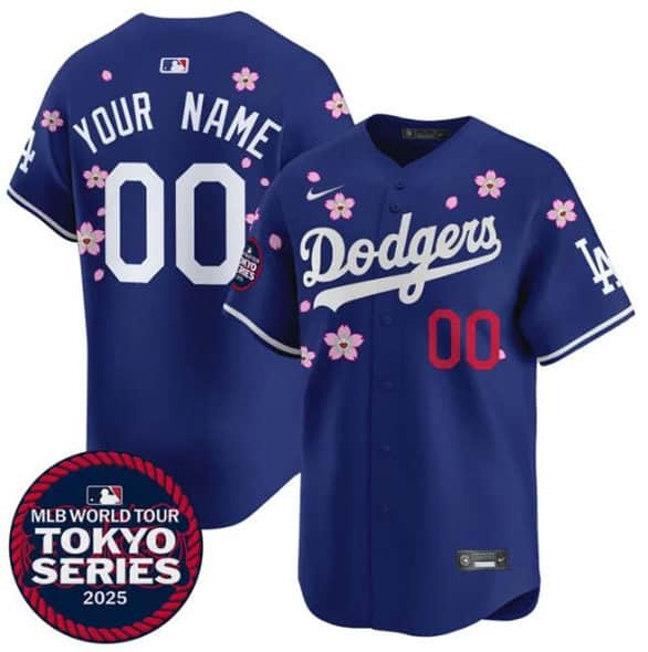 Los Angeles Dodgers Custom Royal 2025 Tokyo Series Limited Stitched Jersey