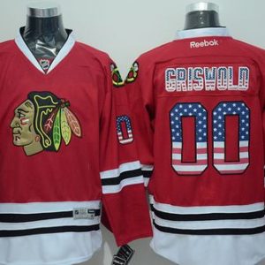 Blackhawks #00 Clark Griswold Red USA Flag Fashion Stitched Jersey