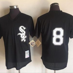 White Sox #8 Bo Jackson Mitchell And Ness Black 1993 Throwback Stitched Jersey