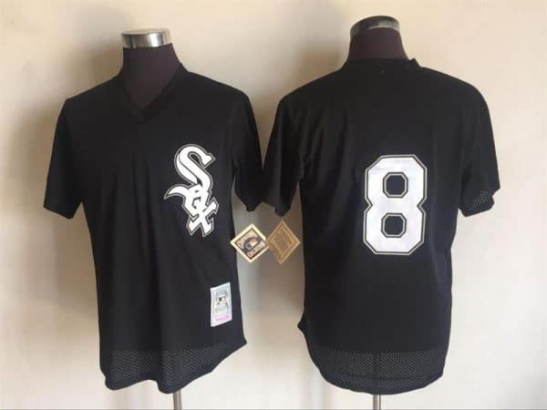 White Sox #8 Bo Jackson Mitchell And Ness Black 1993 Throwback Stitched Jersey