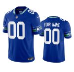 Seattle Seahawks Custom Royal 2023 F.U.S.E. Vapor Limited Throwback Stitched Jersey