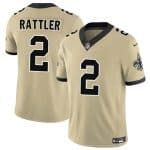 New Orleans Saints #2 Spencer Rattler Gold 2025 F.U.S.E. Alternate Vapor Limited Football Stitched Jersey