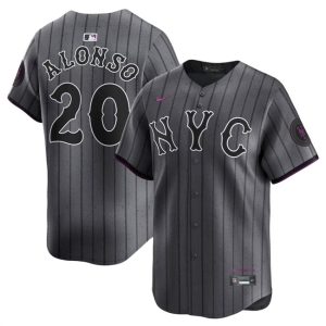 New York Mets #20 Pete Alonso Graphite 2024 City Connect Limited Stitched Jersey