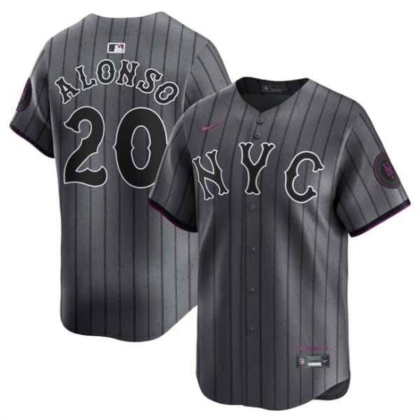 New York Mets #20 Pete Alonso Graphite 2024 City Connect Limited Stitched Jersey
