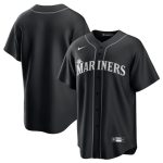Seattle Mariners Blank Black Lights Out Limited Stitched Jersey
