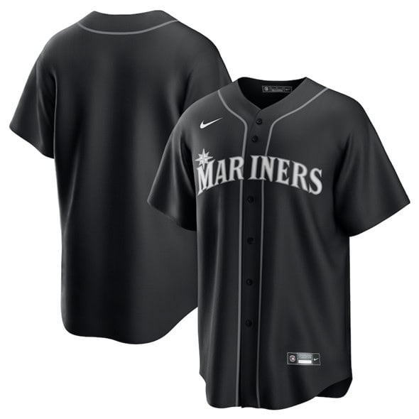 Seattle Mariners Blank Black Lights Out Limited Stitched Jersey