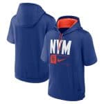 New York Mets Royal Tri Code Lockup Short Sleeve Pullover Hoodie