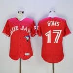 Blue Jays #17 Ryan Goins Red Flexbase Authentic Collection Canada Day Stitched Jersey