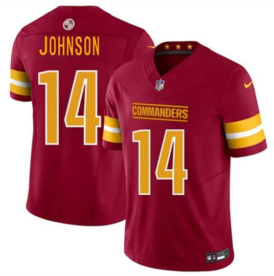 Washington Commanders #14 Josh Johnson Burgundy 2025 Draft F.U.S.E. Vapor Limited Football Stitched Jersey