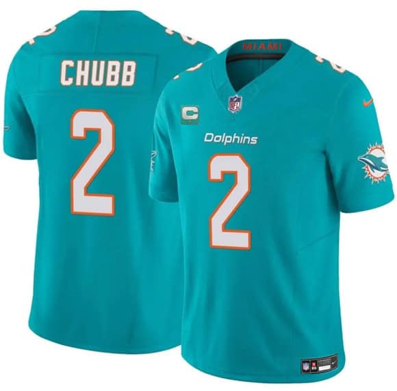 Miami Dolphins #2 Bradley Chubb Aqua 2025 F.U.S.E. With 1-Star C Patch Vapor Limited Stitched Jersey