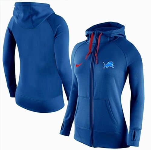 Nike Detroit Lions Full-Zip Performance Hoodie Blue