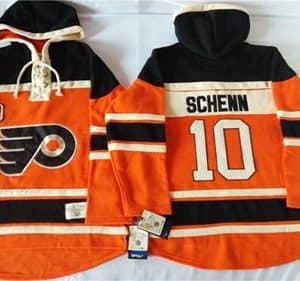 Flyers #10 Brayden Schenn Orange Sawyer Hooded Sweatshirt Stitched Jersey