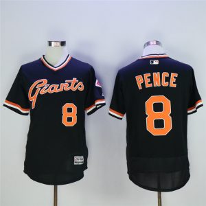 San Franciscoc Giants #8 Hunter Pence Black Throwback Flexbase Stitched Jersey
