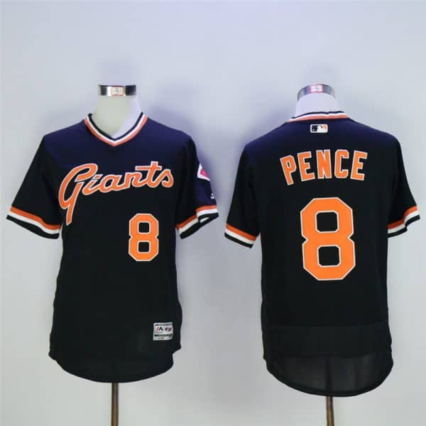 San Franciscoc Giants #8 Hunter Pence Black Throwback Flexbase Stitched Jersey