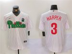 Philadelphia Phillies #3 Bryce Harper White Green Cool Base Stitched Jersey
