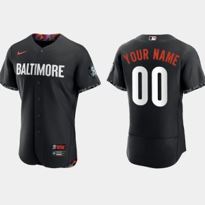 Baltimore Orioles Custom Black 2023 City Connect Flex Base Stitched Jersey