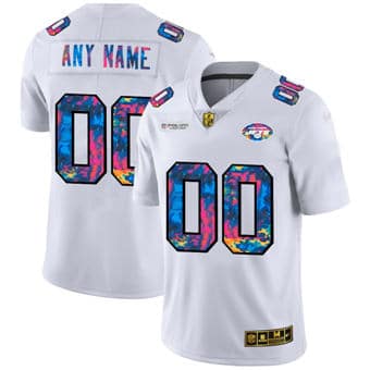 New York Jets Customized 2020 White Crucial Catch Limited Stitched NFL Jersey