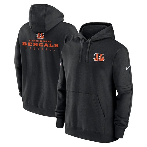 Cincinnati Bengals Black Sideline Club Fleece Pullover Hoodie