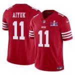 San Francisco 49ers #11 Brandon Aiyuk Red 2023 F.U.S.E. NFC West Champions Patch Stitched Jersey