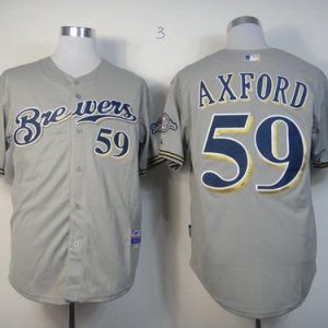 Brewers #59 John Axford Grey Cool Base Stitched Jersey