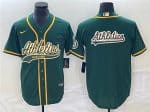 Oakland Athletics Green Team Big Logo Cool Base Stitched Jersey 002