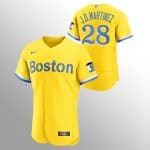 Boston Red Sox #28 J.D. Martinez Gold 2021 City Connect Flex Base Stitched Jersey
